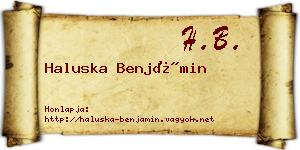 Haluska Benjámin névjegykártya