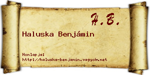 Haluska Benjámin névjegykártya
